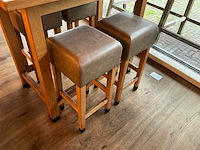 Hutten - barkruk met lederen zitting (8x) - afbeelding 5 van  5