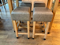 Hutten - barkruk met lederen zitting (8x) - afbeelding 2 van  5