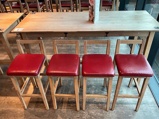 Hutten - barkruk met rugleuning (4x) - afbeelding 2 van  4