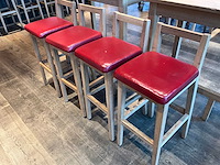 Hutten - barkruk met rugleuning (4x) - afbeelding 1 van  1