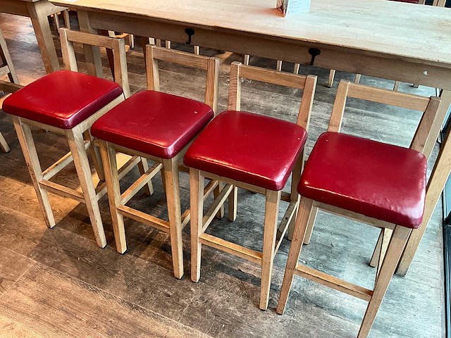 Hutten - barkruk met rugleuning (4x) - afbeelding 1 van  4