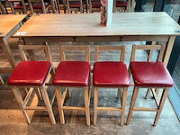 Hutten - barkruk met rugleuning (4x) - afbeelding 2 van  4