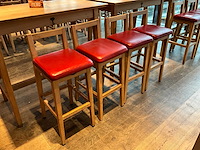 Hutten - barkruk met rugleuning (4x) - afbeelding 2 van  2