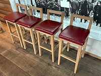 Hutten - barkruk met rugleuning (4x) - afbeelding 2 van  4