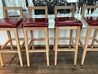 Hutten - barkruk met rugleuning (4x) - afbeelding 4 van  4