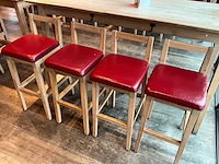 Hutten - barkruk met rugleuning (4x) - afbeelding 1 van  4