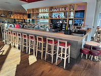 Hutten - barkruk met rugleuning (9x) - afbeelding 1 van  3