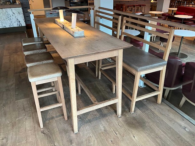 Hutten - bartafel met 2 banken en 4 barkrukken - afbeelding 4 van  9