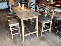 Hutten - bartafel met 2 banken en 4 barkrukken - afbeelding 4 van  9