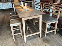 Hutten - bartafel met 2 banken en 4 barkrukken - afbeelding 3 van  7