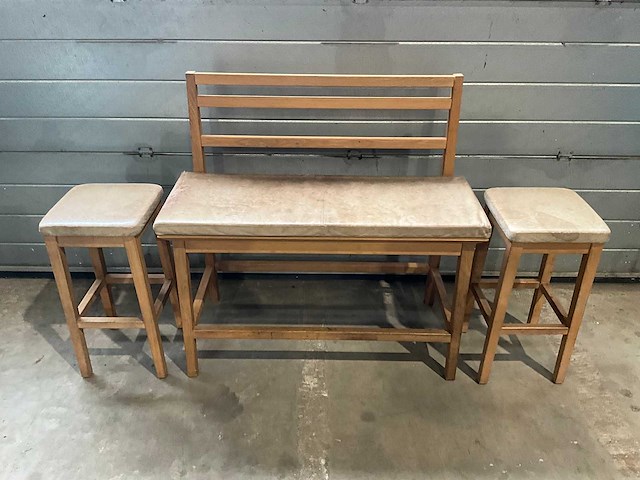 Hutten - bartafel met 2 banken en 4 barkrukken - afbeelding 4 van  7