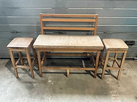 Hutten - bartafel met 2 banken en 4 barkrukken - afbeelding 6 van  7