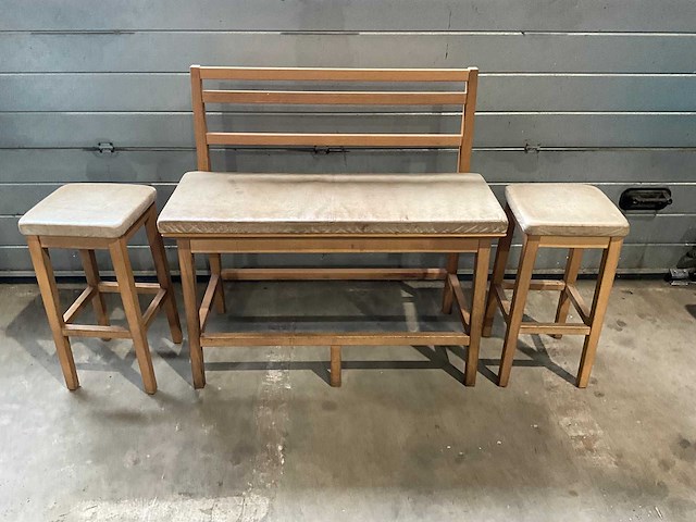 Hutten - bartafel met 2 banken en 4 barkrukken - afbeelding 4 van  7