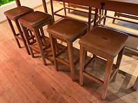 Hutten - bartafel met 2 banken en 4 barkrukken - afbeelding 3 van  7