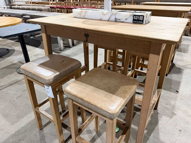 Hutten - bartafel met 4 krukken - afbeelding 5 van  7