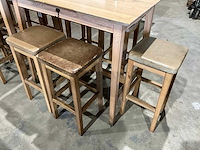 Hutten - bartafel met 5 barkrukken - afbeelding 3 van  4