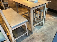 Hutten - bartafel met bank en 2 barkrukken - afbeelding 7 van  8