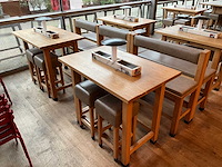 Hutten - bartafel met bank en 2 krukken (2x) - afbeelding 2 van  9