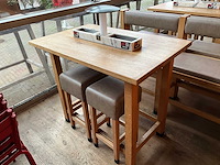 Hutten - bartafel met bank en 2 krukken (2x) - afbeelding 6 van  9