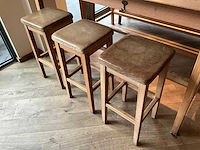 Hutten - bartafel met bank en 3 barkrukken - afbeelding 2 van  8