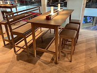 Hutten - bartafel met bank en 3 barkrukken - afbeelding 1 van  6