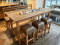 Hutten - bartafel met bank en 3 barkrukken - afbeelding 1 van  6