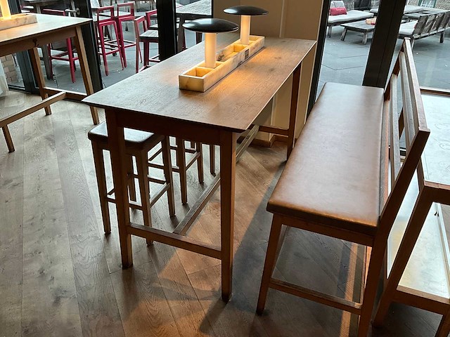 Hutten - bartafel met bank en 3 barkrukken - afbeelding 5 van  8
