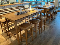 Hutten - bartafel met bank en 3 krukken (2x) - afbeelding 1 van  8