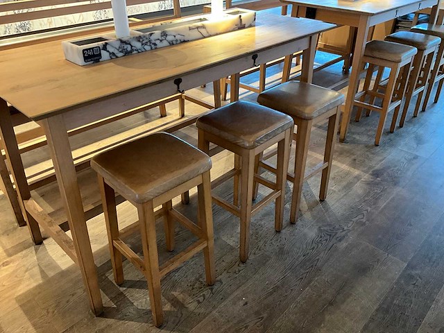 Hutten - bartafel met bank en 3 krukken (2x) - afbeelding 3 van  8