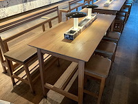 Hutten - bartafel met bank en 3 krukken - afbeelding 1 van  8