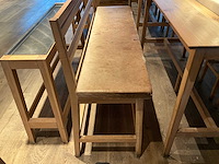 Hutten - bartafel met bank en 3 krukken - afbeelding 7 van  8