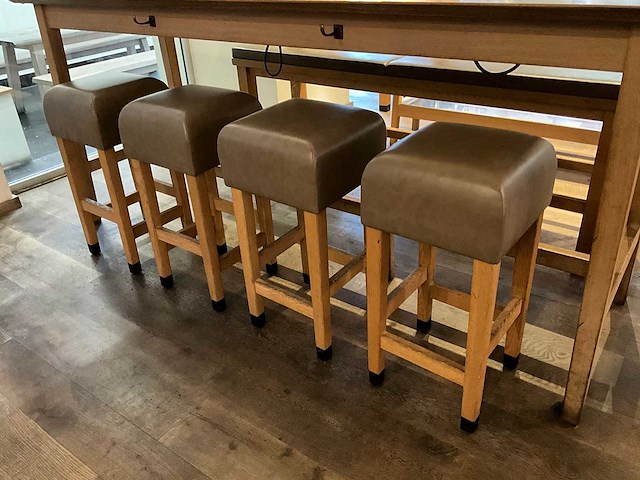 Hutten - bartafel met bank en 4 barkrukken - afbeelding 2 van  6
