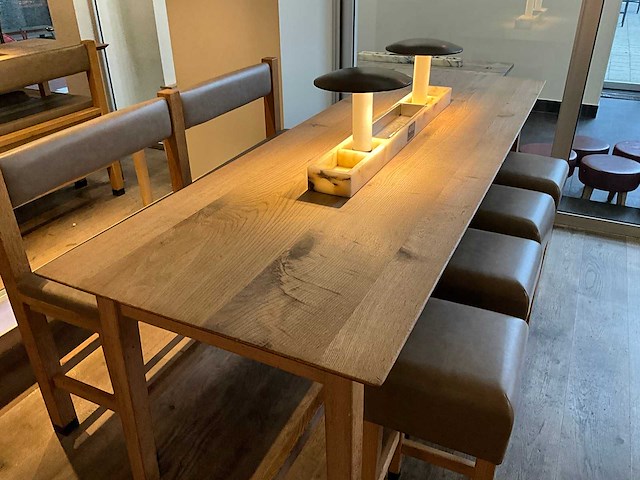 Hutten - bartafel met bank en 4 barkrukken - afbeelding 4 van  7