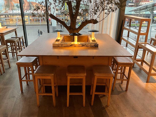 Hutten - bartafel met boom en 12 barkrukken - afbeelding 5 van  11