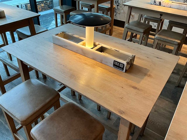 Hutten - bartafel met marmeren opbouw en verlichting (2x) - afbeelding 1 van  2
