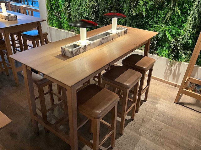 Hutten - bartafel met marmeren opbouw en verlichting (2x) - afbeelding 4 van  6