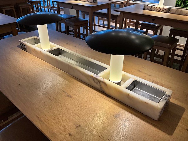 Hutten - bartafel met marmeren opbouw en verlichting (2x) - afbeelding 3 van  5