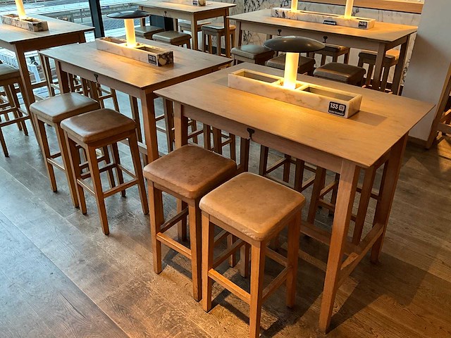 Hutten - bartafel met marmeren opbouw en verlichting (2x) - afbeelding 1 van  4