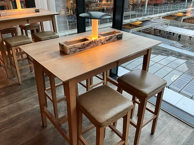 Hutten - bartafel met marmeren opbouw en verlichting (3x) - afbeelding 4 van  5