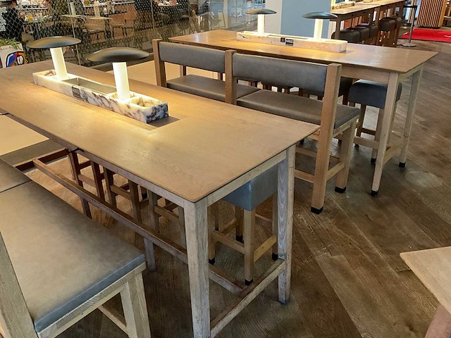Hutten - bartafel met marmeren opbouw & verlichting (2x) - afbeelding 5 van  6