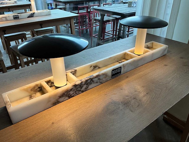 Hutten - bartafel met marmeren opbouw & verlichting (2x) - afbeelding 6 van  7