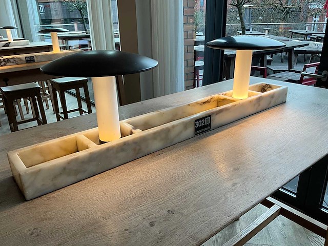 Hutten - bartafel met marmeren opbouw & verlichting (2x) - afbeelding 5 van  7