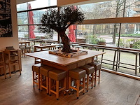 Hutten - bartafel met marmeren opbouw, verlichting & boom - afbeelding 1 van  9