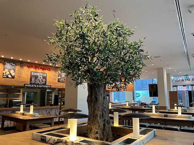 Hutten - bartafel met marmeren opbouw, verlichting & boom - afbeelding 5 van  8