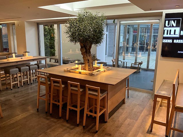 Hutten - bartafel met marmeren opbouw, verlichting & boom - afbeelding 2 van  8