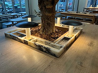 Hutten - bartafel met marmeren opbouw, verlichting & boom - afbeelding 5 van  8