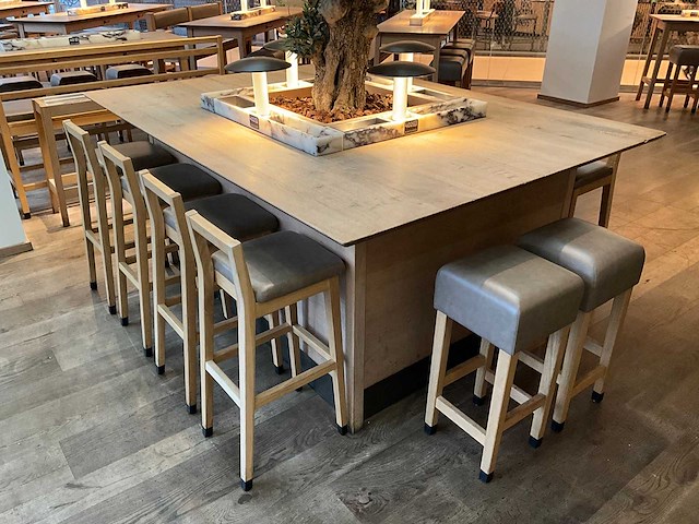 Hutten - bartafel met marmeren opbouw, verlichting & boom - afbeelding 8 van  8