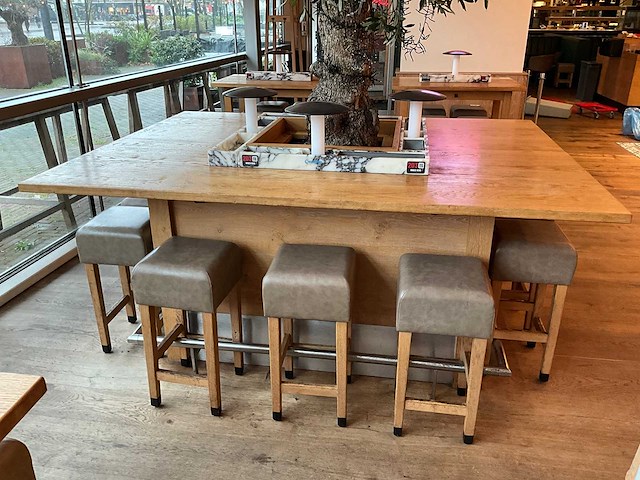 Hutten - bartafel met marmeren opbouw, verlichting & boom - afbeelding 7 van  9