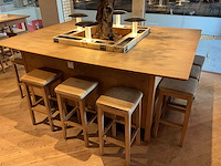 Hutten - bartafel met marmeren opbouw, verlichting & boom - afbeelding 2 van  7