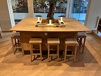 Hutten - bartafel met marmeren opbouw, verlichting & boom - afbeelding 3 van  7